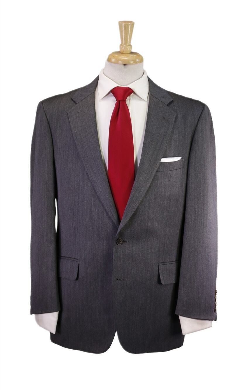 J Press New England Model Solid Gray 2-Btn Wool Suit 40R